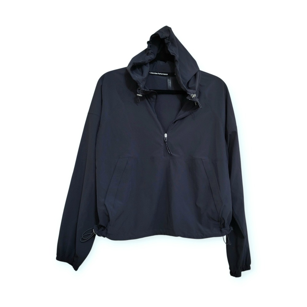 Calvin Klein Womens S Gorpcore Athleisure Grayish Blue Windbreaker PFJOHI3031